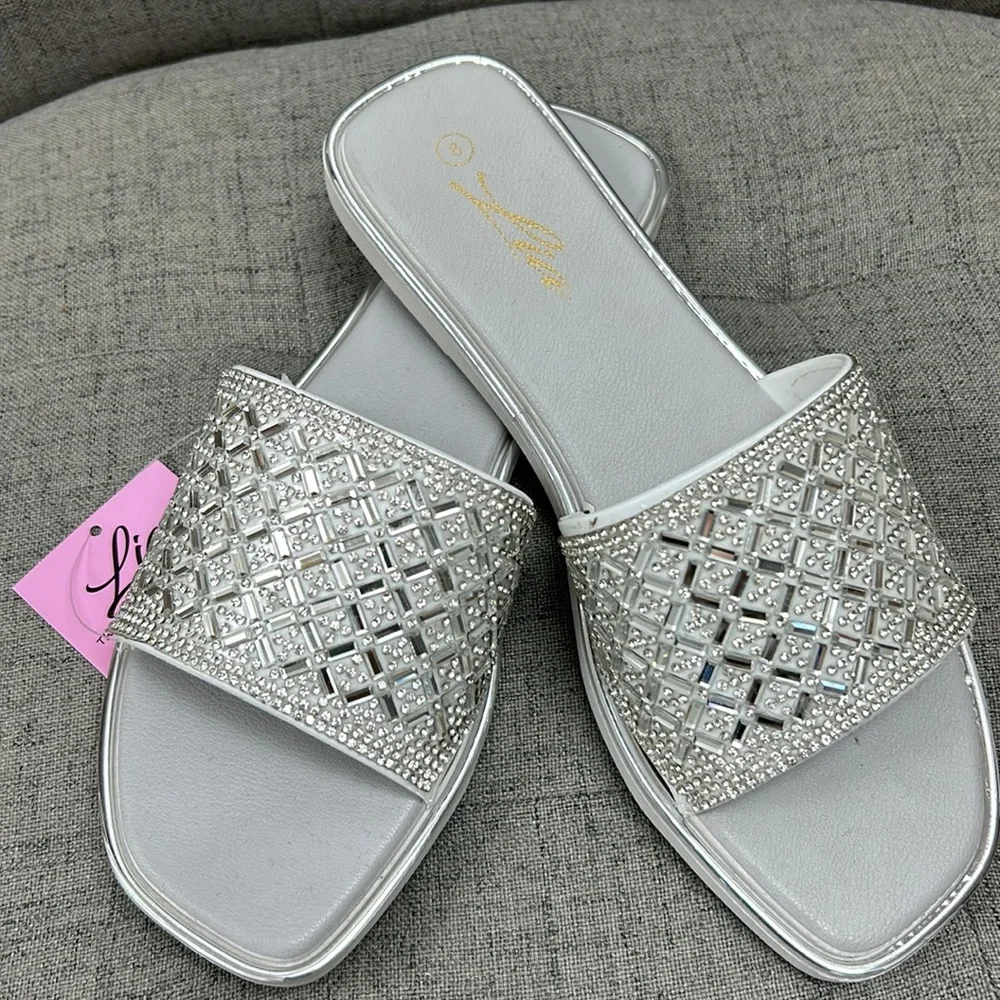 White Rhinestone sandals - Picture 2 of 2